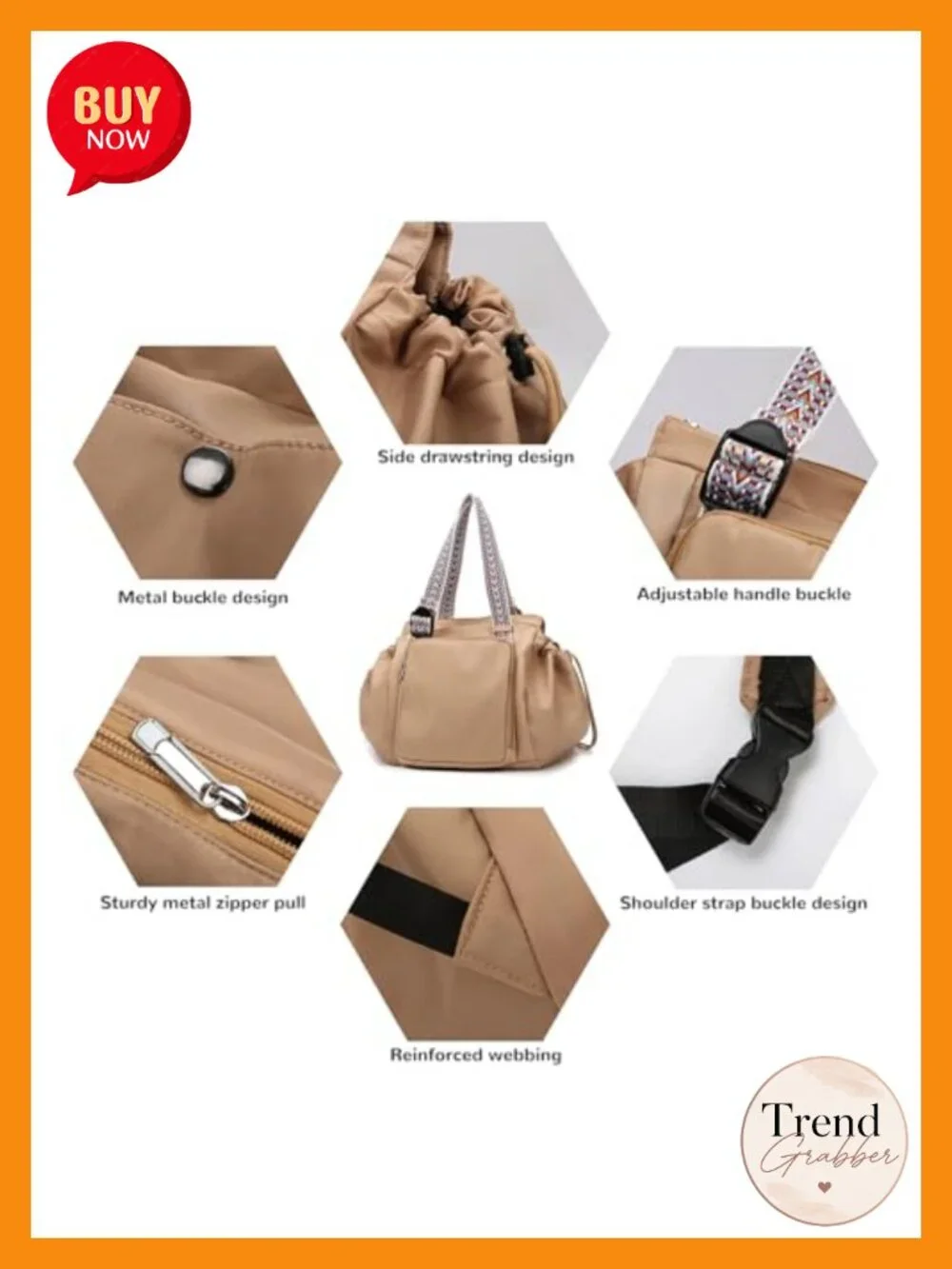 Multifunctional 3-in-1 Nylon Diaper Bag Tote Backpack Cradle with 15 Pockets
